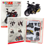 Surenkamas motociklo modelis DIY 1:14, juodas/auksinis