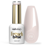 Hibridinė bazė Clavier Nailsology French Base F8 Rassjelly pusiau permatoma kūno spalvos, tir&scaron;ta savaime i&scaron;silyginanti formulė