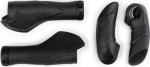 Rankenų gripai CUBE Natural Fit Comfort Lock-On su juodais S ergonominiais barų galais, užrakinami, su barų galais