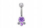 Titano bambuko auskaras 1,6/10 mm, violetinis