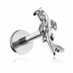 Titano labret auskaras Koi žuvelė, sidabrinis 1,2/6mm