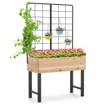 Sodo lysvė su grotelėmis vijokliniams augalams Sodo dėžė 79 x 35 x 108 cm