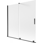 Vonios sienelė Mexen Velar, 160 x 150 cm, Black/matinis stiklas