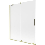 Vonios sienelė Mexen Velar, 140 x 150 cm, Brushed gold/matinis stiklas