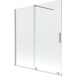 Vonios sienelė Mexen Velar, 150 x 150 cm, Brushed nickel/Transparent