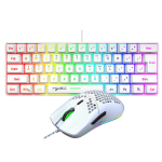 Žaidimų klaviatūra ir pelė 60%, RGB, UK, Balta