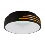 Apvalus Led plafonas 24w, juodai-auksinis rėmas, 38cm
