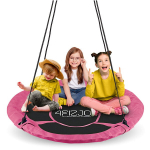 Supynės 4FIZJO &bdquo;Gandro lizdas&ldquo; XXL 120 cm (rožinės spalvos) &ndash; erdvi pramoga lauke