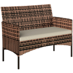 Sodo sofa 2 vietų rotangas 115x63x85 cm chaki