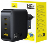 Ładowarka Baseus ładowarka ścienna EnerFill FH11 140W USB-A + 3xUSB-C QC PD3.1 czarny E0121J00 (6932172698812)