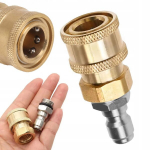 Adapteris JetLink QuickCouple QC14 &ndash; Greitas Jungtis 14 mm, Žalvaris + Nerūdijantis Plienas, Skirtas Putų Antgaliams