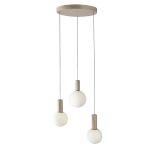 Pakabinamas &scaron;viestuvas Candellux Testa 33-50908 3xG9 smėlio spalvos stiklas