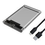 I&scaron;orinio kietojo disko dėklas 2,5 col. SSD korpusas, SATA į USB 3.1, skaidrus juodas