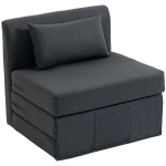 Sėdimas fotelis lova 2-in-1 sulankstomas 80x75 cm tamsiai pilkas