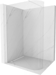 Mexen Kioto-R užapvalinta du&scaron;o siena Walk-in 80 x 200 cm, permatoma 8 mm, balta - 800-080-101-20-06, 80 x 200 cm
