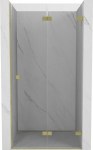 Mexen Lunar-F sulankstomos de&scaron;inės du&scaron;o durys 85 cm, skaidrios, auksinės matinės - 836-085-000-55-00-P
