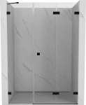 Mexen Lunar-F sulankstomos de&scaron;inės du&scaron;o durys 125 cm, skaidrios, juodos - 836S-125-050-70-00-P