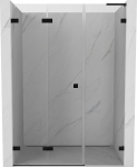 Mexen Lunar-F L sulankiojamos de&scaron;inios du&scaron;o durys 130 cm, skaidrios, juodos - 836SL-130-050-70-00-L