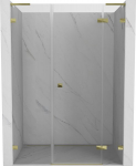 Mexen Lunar L du&scaron;o durys de&scaron;inės pusės 130 cm, skaidrios, auksinės - 834SL-130-050-50-00-P