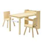 Vaiki&scaron;kas meno stalas ir kėdžių komplektas 102,5x58x64 cm &scaron;viesios medienos, medinis