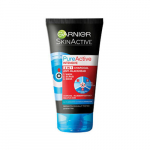 Veido valymo gelis probleminei odai Garnier 3v1 Black Pure Active, 150 ml