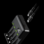 Green Cell GC VitalCharger Ni-MH AA&ldquo; ir AAA akumuliatoriaus įkroviklis su &bdquo;Micro USB&ldquo; ir &bdquo;USB-C&ldquo; prievadais