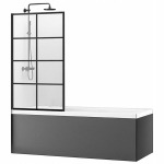 Vonios sienelė REA Lagos I Fix 80cm, black mat