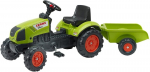 Pedalais minamas traktorius su priekaba Falk Claas Arion 410, žalias