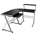 Kampinis ra&scaron;omasis stalas 132x112x99cm, juodas