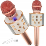 Vaiki&scaron;kas karaoke mikrofonas su garsiakalbiu, oranžinis