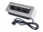 Darbinis stalo maitinimo lizdas su 3x 230 V, Sidabrinis