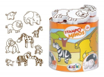 Antspaudų rinkinys Aladine Stampo Minos 10vnt. Savanna su juoda pagalvėle antspaudams