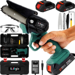 Akumuliatorinis grandininis mini pjūklas ILogic, 800 W, su akumuliatoriais 2 vnt