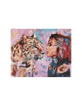 Deimantinė mozaika "Dama su leopardu", 40x50, Oh-art, GJ5066