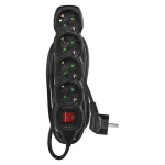 Tinklo ilgiklis su jungikliu 4/5m įžem. 1.5 mm2 juodas
