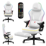 Žaidimų kėdė Huzaro Force 4.6 White Mesh RGB Smart, balta