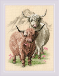 Siuvinėjimo kryželiu rinkinys Highland Buddies RIOL2090