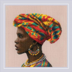 Siuvinėjimo kryželiu rinkinys Siuvinėjimo kryželiu rinkinys "Nuostabios moterys. Afrika" 30x30 RIOL2164