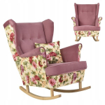 Ari Print Duo Skandinavi&scaron;kas supamasis fotelis &Scaron;eimos baldai roses beige