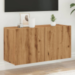 Prie sienos montuojama tv spintelė, artisano ąžuolo, 80x30x41cm