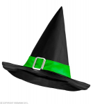 Raganos kepurė su žalia juosta ir sagtimi