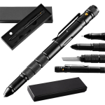 Writing instruments,Multi functional tactical tool pen with flashlight, waterproof compartment, escape defense pen,