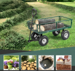 Sodo vežimėlis 200 kg, atsidarantys &scaron;onai, dideli, pneumatiniai ratai, MultiGarden