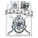 Harry Potter White dvivietis, dvigubas antklodės užvalkalas 240&times;220cm, 65x65 cm Patalynės komplektas