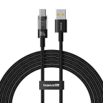 Pakrovėjas Laidas - Baseus Gem USB A į USB C Greito Įkrovimo 100 W 2 m Juodas