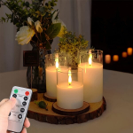Nuotolinio valdymo LED žvakių rinkinys, 10,16 cm12,7 cm 15,24 cm rinkinys i&scaron; 3 su nuotolinio valdymo pultu