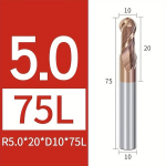 Rutulinis medžio drožybos pjovimo antgalis, R5,0*20*D10*75