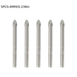 Karbido grąžtai plytelėms ir stiklui, 6 mm, 6mm-5vnt