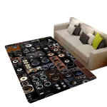 Retro Vinilinės Plok&scaron;telės Kilimas, 80 cm x 120 cm / 31,5 colio x 47,24 colio