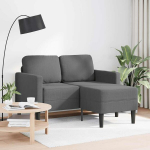 Dvivietė sofa su l formos tamsiai pilku 125 cm audiniu